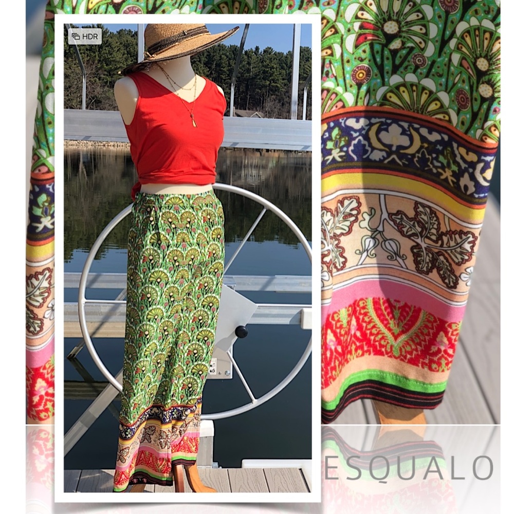 Esqualo Vibrant Patterned Wide Pants